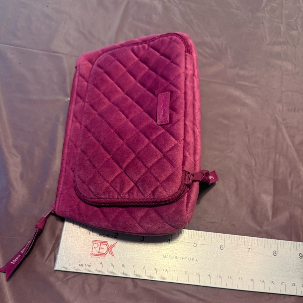 Vera Bradley Fuchsia Quilted Velvet Cosmetic Case - Picture 7 of 9